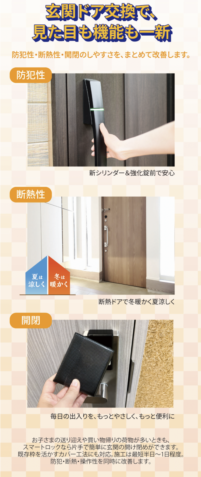 玄関ドア交換で見た目も機能も一新 - 防犯性・断熱性・開閉